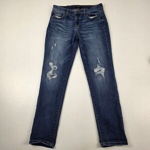 Judy Blue Jeans Women BF Fit Blue Distressed Boyfriend Jeans Size 9 29